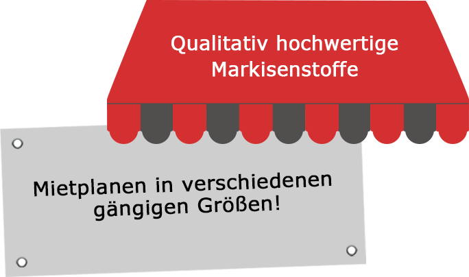 Mietplanen in verschiedenen gngigen Gren, Qualitativ hochwertige Markisenstoffe